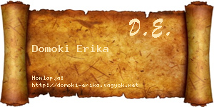 Domoki Erika névjegykártya